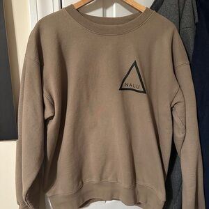 Brand New Men's Nalu Long Island Surf Shop Olive Green Crewneck Sweater